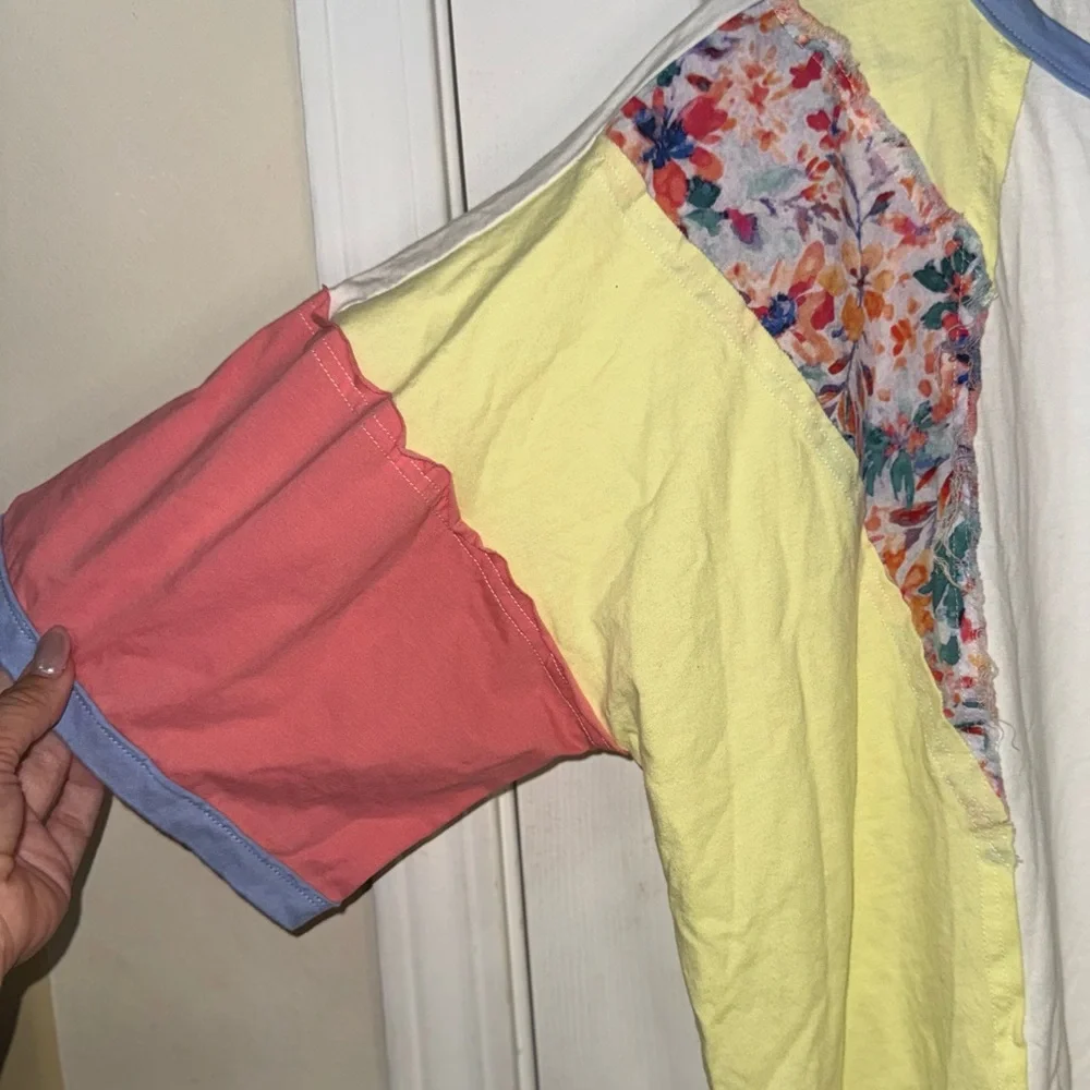 Women’s Pastel Colorblock Short Sleeve Top by Oddi - Picture 3 of 4